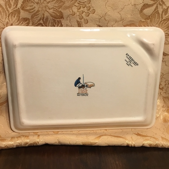 Shenango China ~ INCA WARE BYTEBOARD RARE SERVING PLATE RED & CREAM - Picture 4 of 11